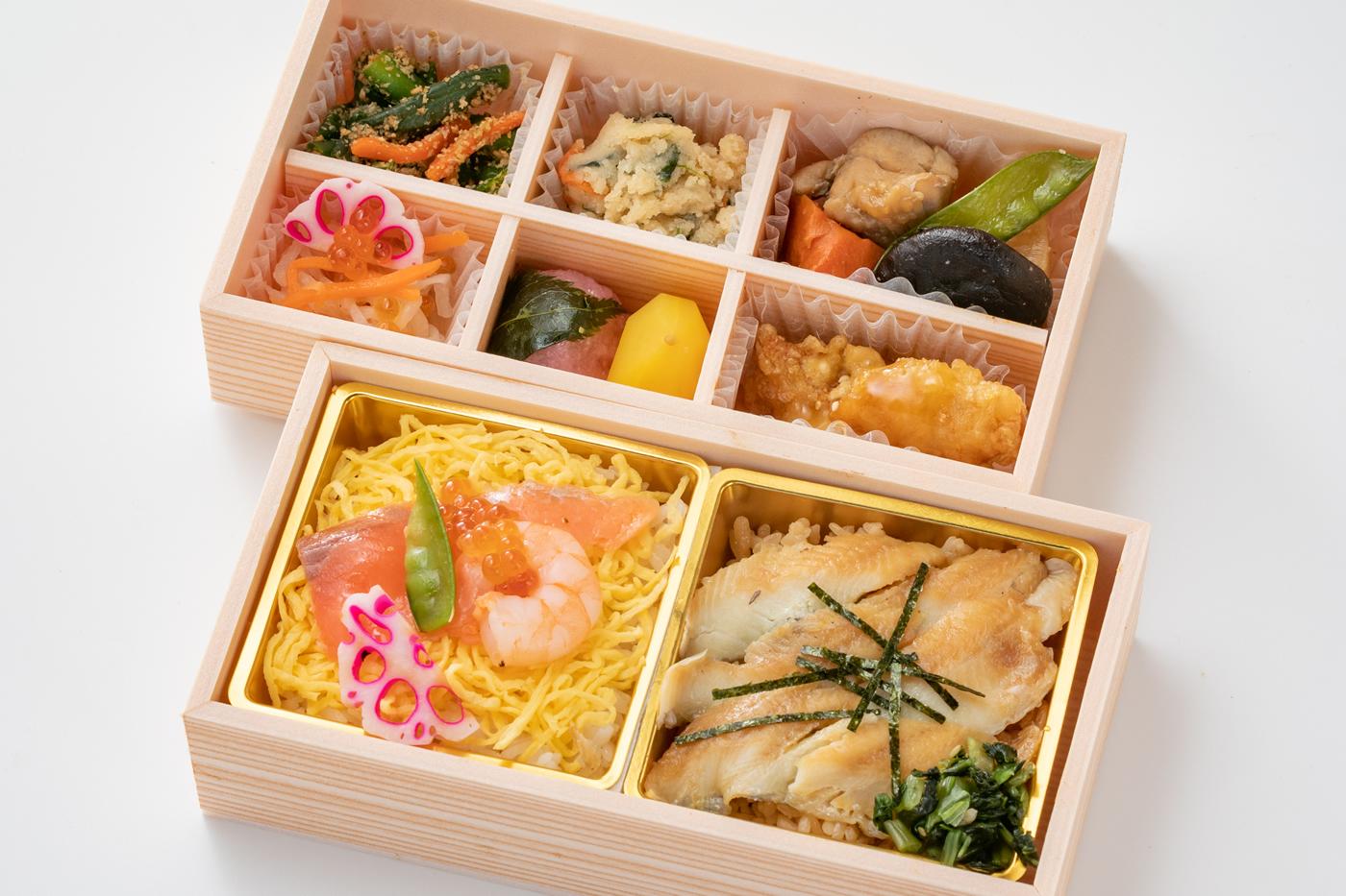 2段御膳・ちらしずし・あなごめし