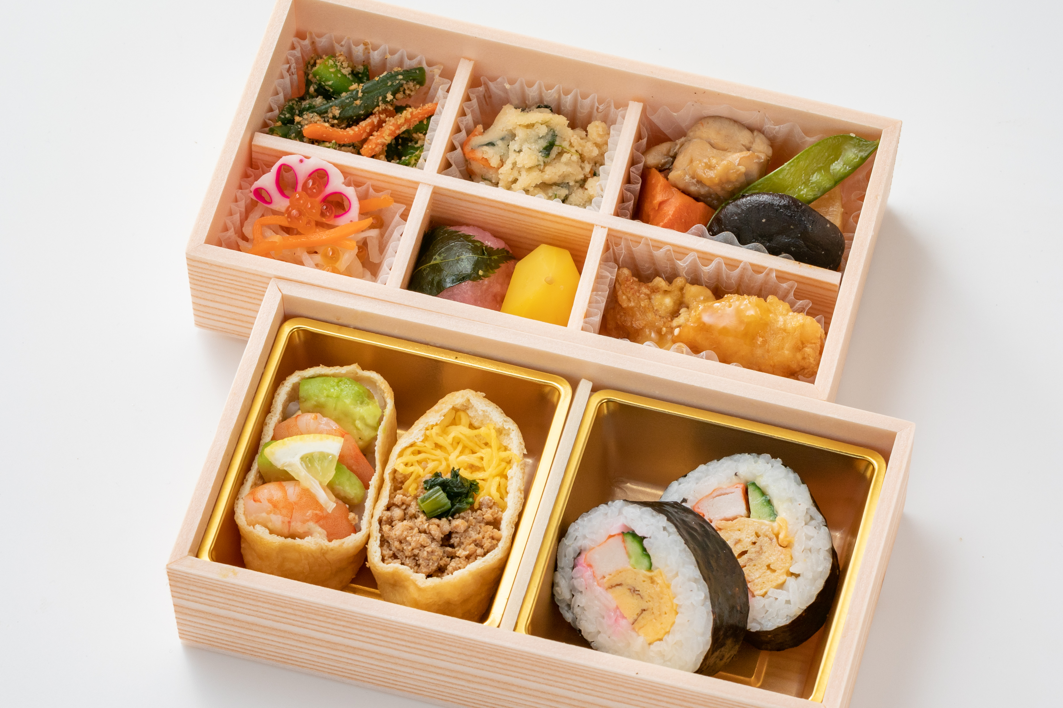 2段御膳・彩りいなり2種・巻きずし
